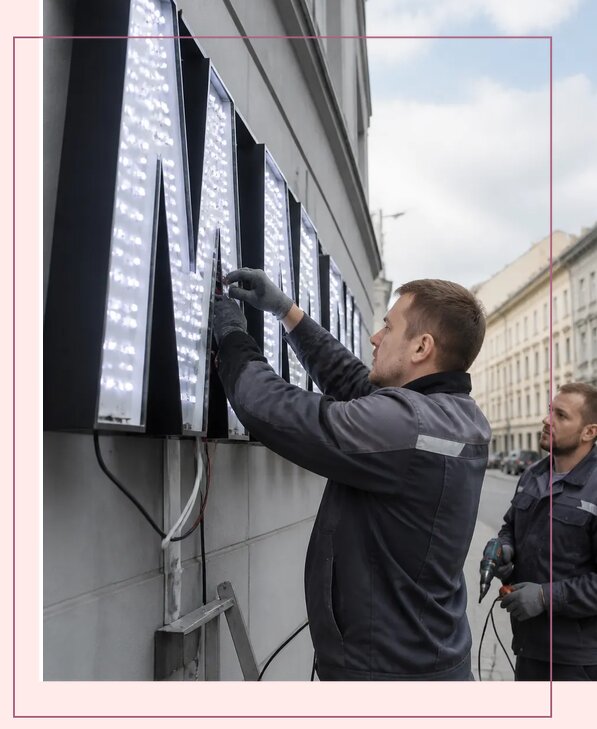 Изготовление и монтаж светодиодных LED вывесок в Дзержинске