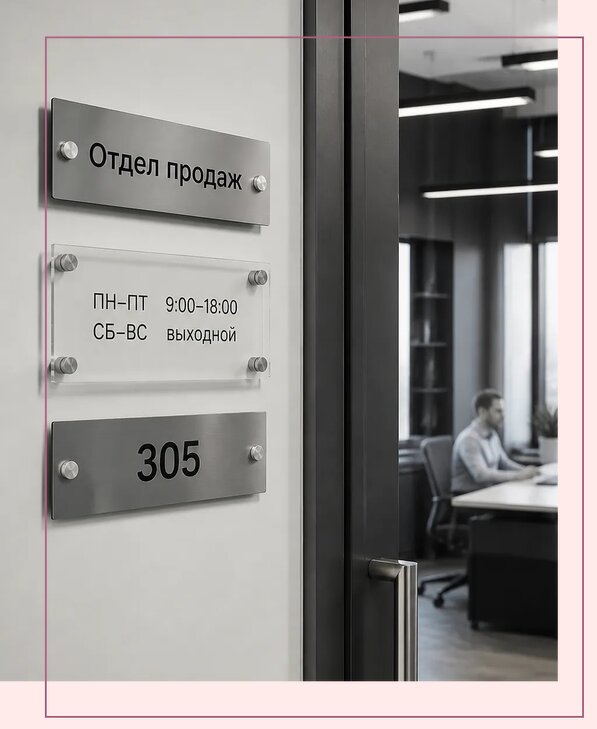 Офисные таблички на дверь в Дзержинске по цене от 4982 р. | Аванза-Дзр